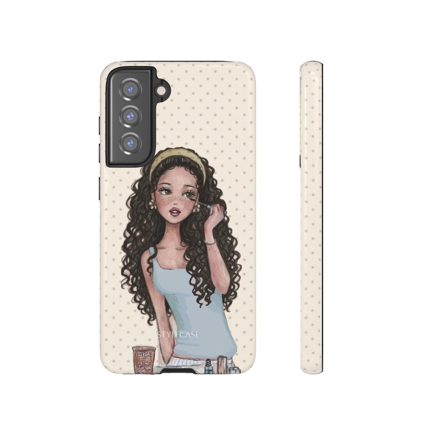 Cute Curly Girl Phone Case — Protective Samsung & Iphone Cover