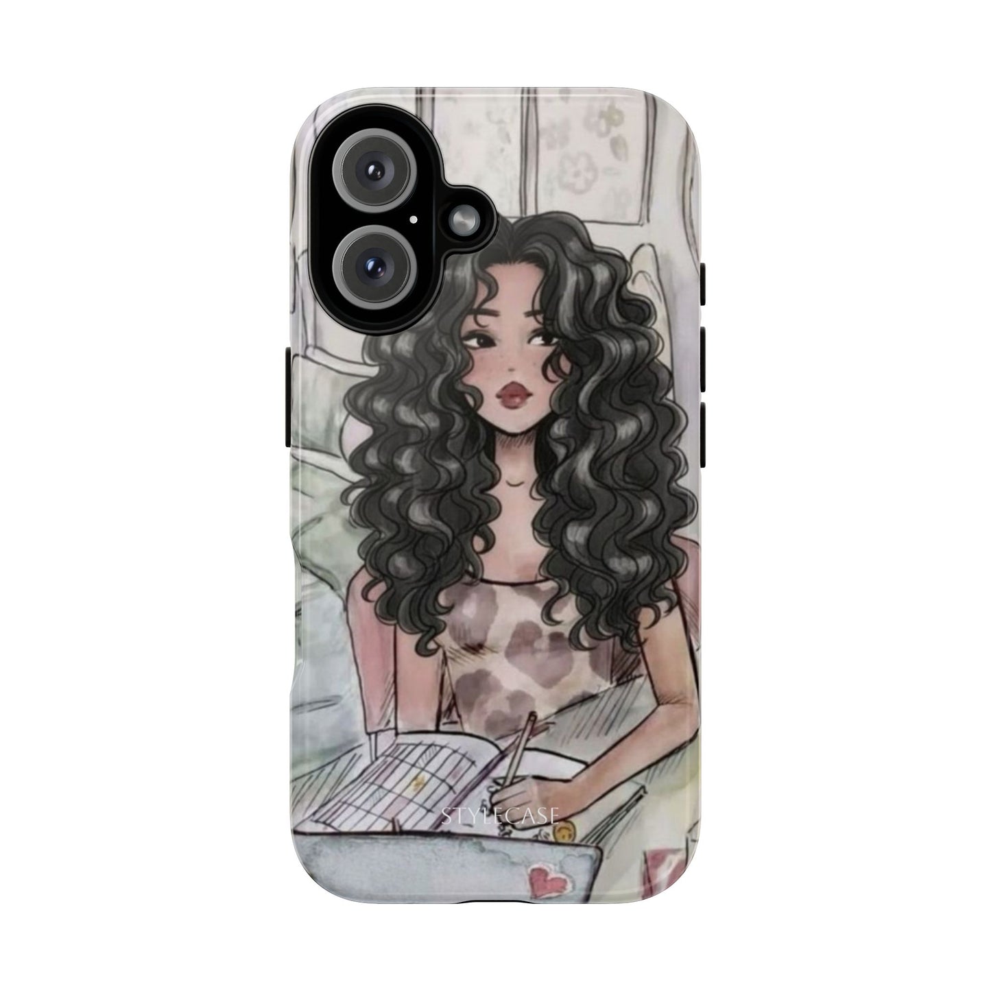 Curly Girl Cozy Phone Case — Samsung And Iphone Tough Case