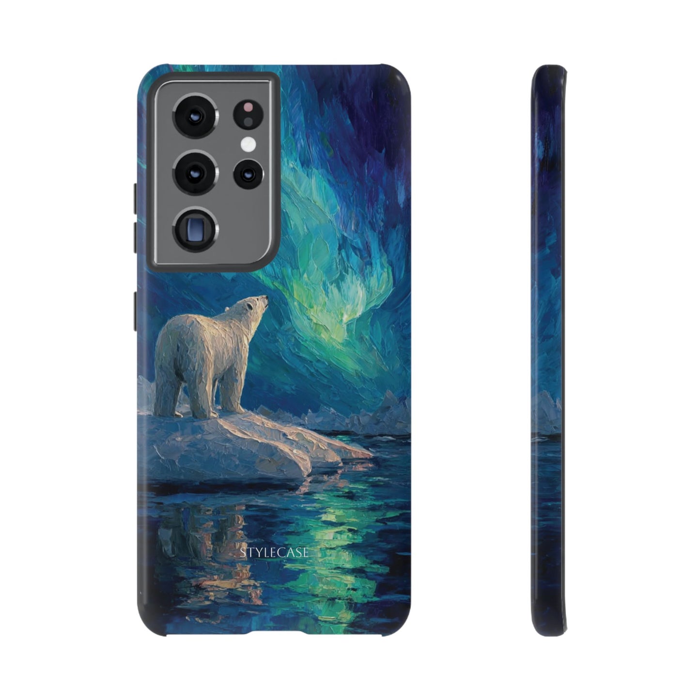 Aurora Night Phone Case — Polar Bear Protective iPhone And Samsung Cover