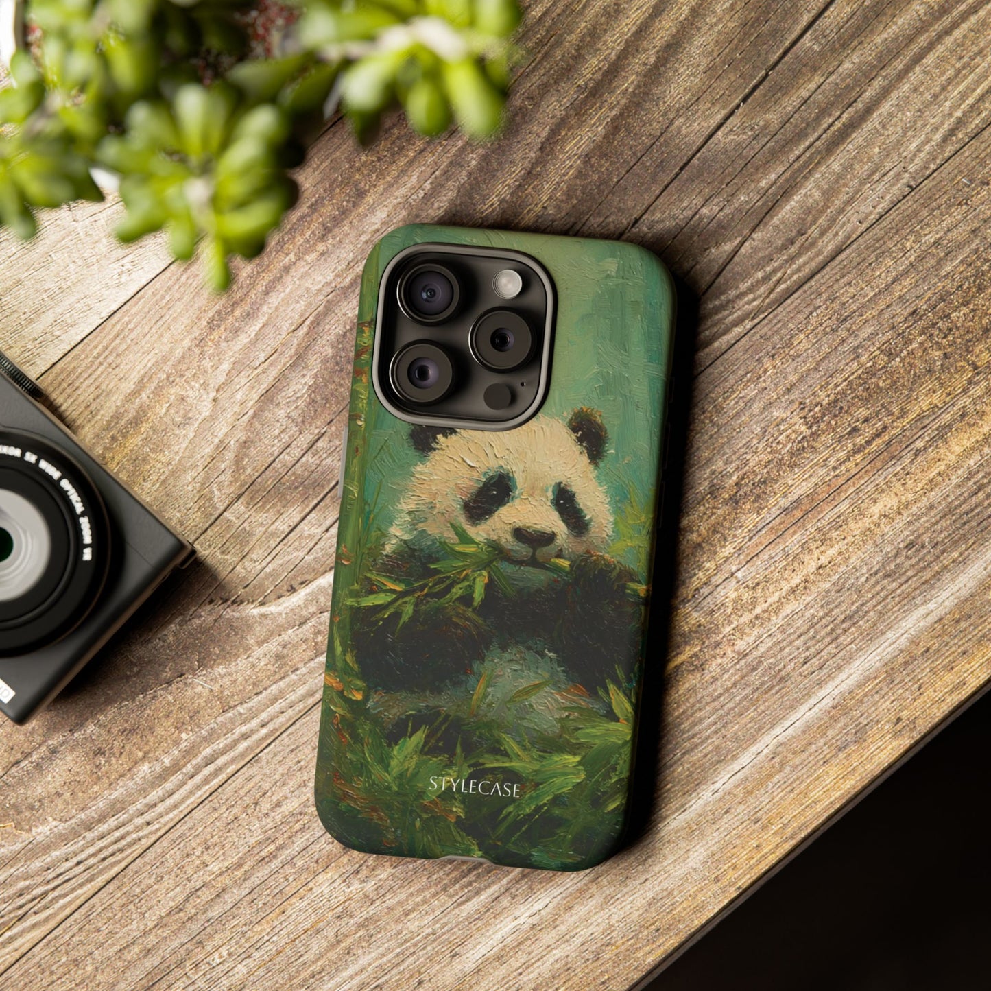 Panda Bamboo Phone Case – Cute Vintage-Style Protective Phone Cover