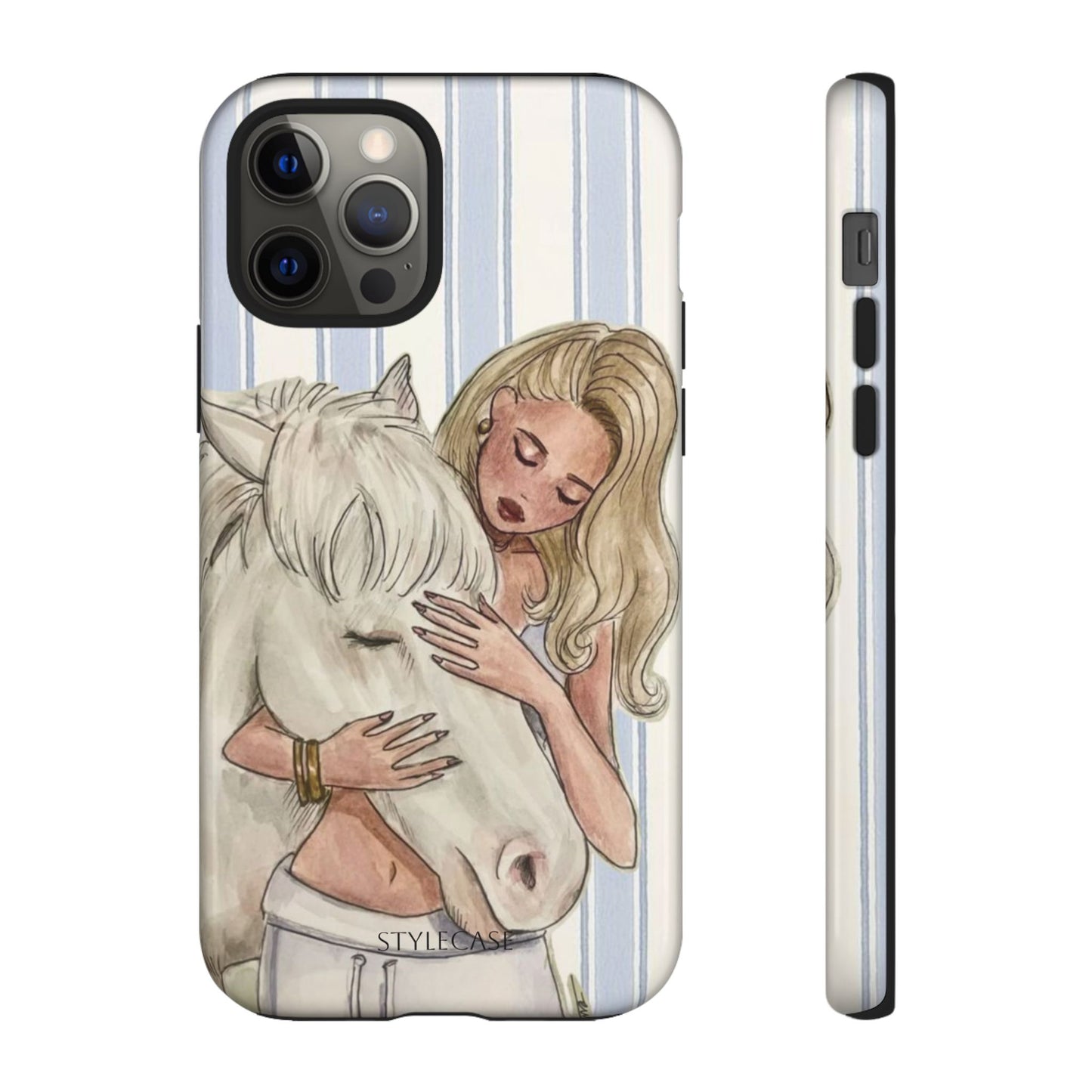 Blonde Woman & White Horse Phone Case - Samsung & Iphone Case