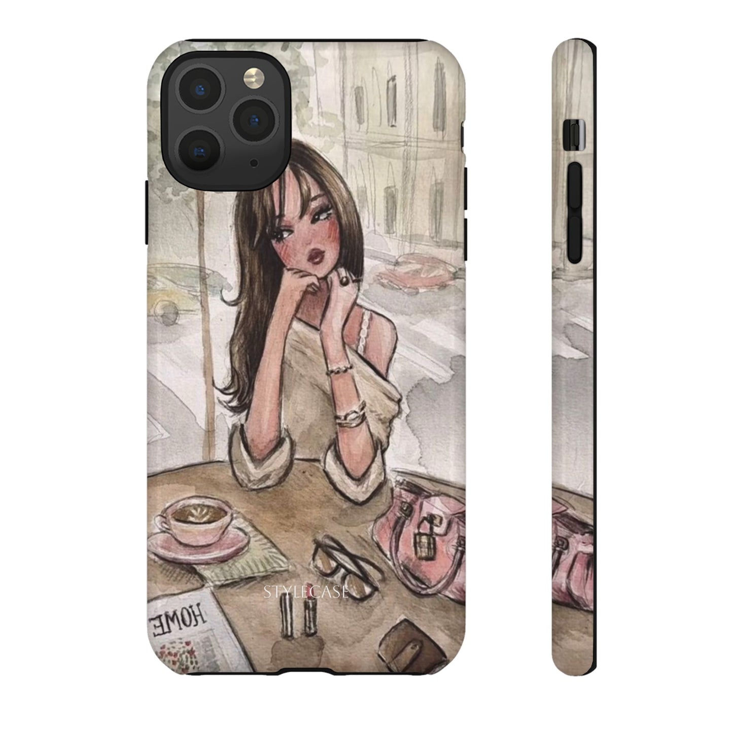 Chic Girl Café Phone Case — Cute Samsung & Iphone Cover