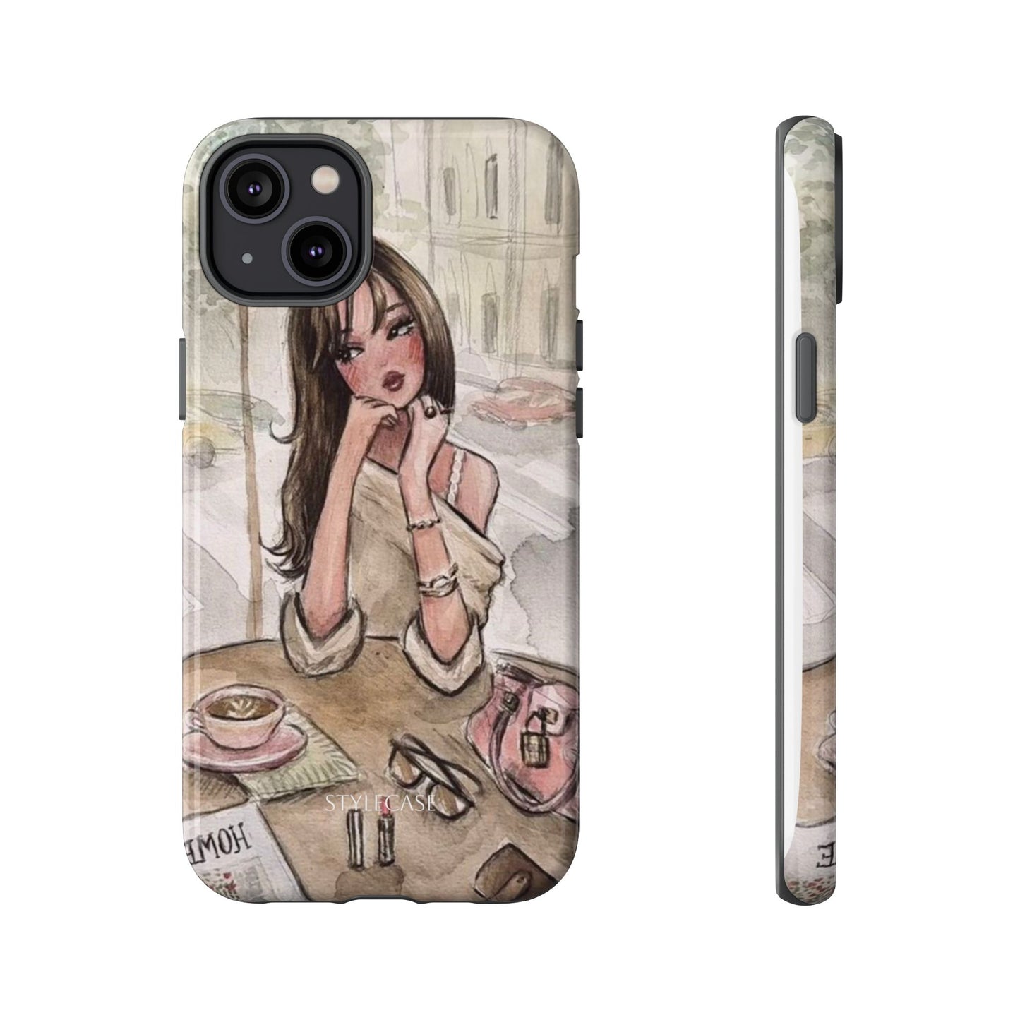 Chic Girl Café Phone Case — Cute Samsung & Iphone Cover