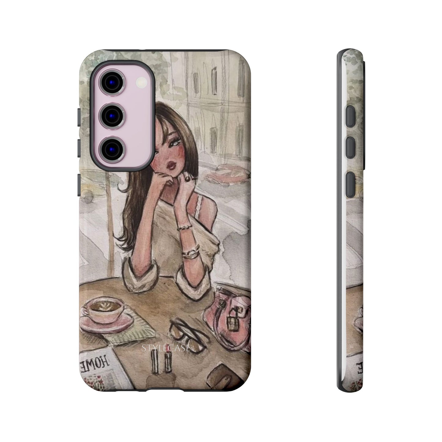 Chic Girl Café Phone Case — Cute Samsung & Iphone Cover