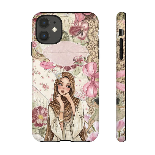 Hijab Girl Phone Case — Pink Vintage Samsung And Iphone Tough Case