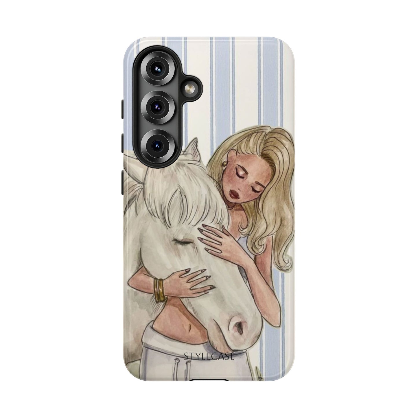 Blonde Woman & White Horse Phone Case - Samsung & Iphone Case