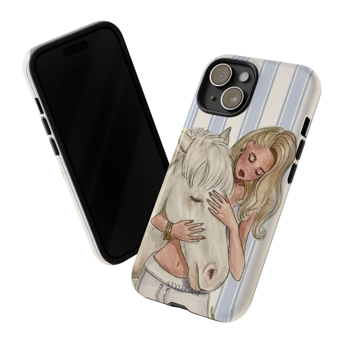 Blonde Woman & White Horse Phone Case - Samsung & Iphone Case