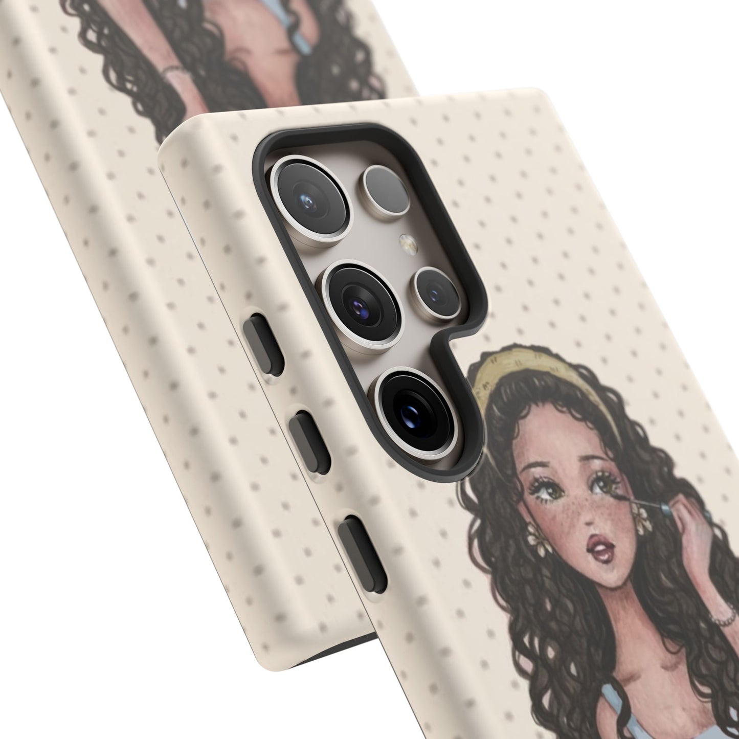Cute Curly Girl Phone Case — Protective Samsung & Iphone Cover
