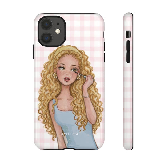 Cute Curly Girl Phone Case – Protective Samsung And Iphone Cover