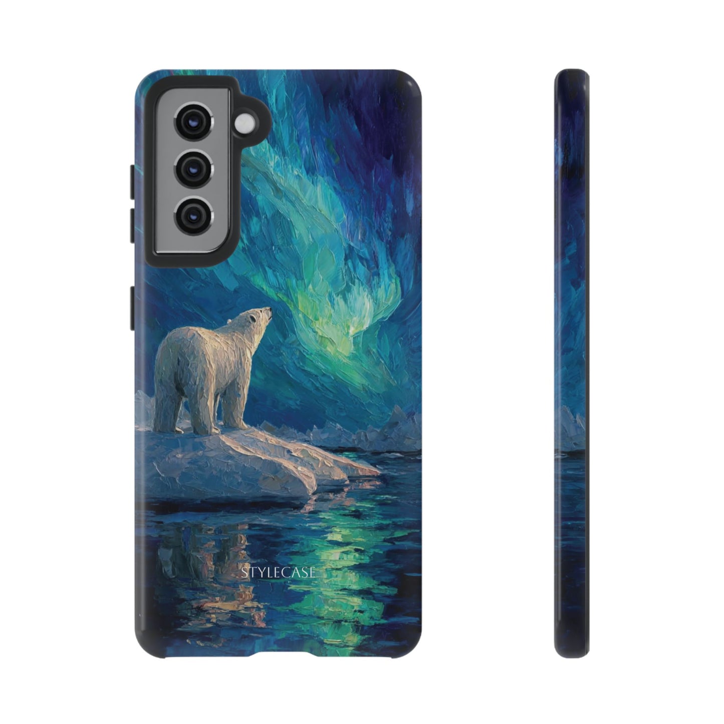 Aurora Night Phone Case — Polar Bear Protective iPhone And Samsung Cover