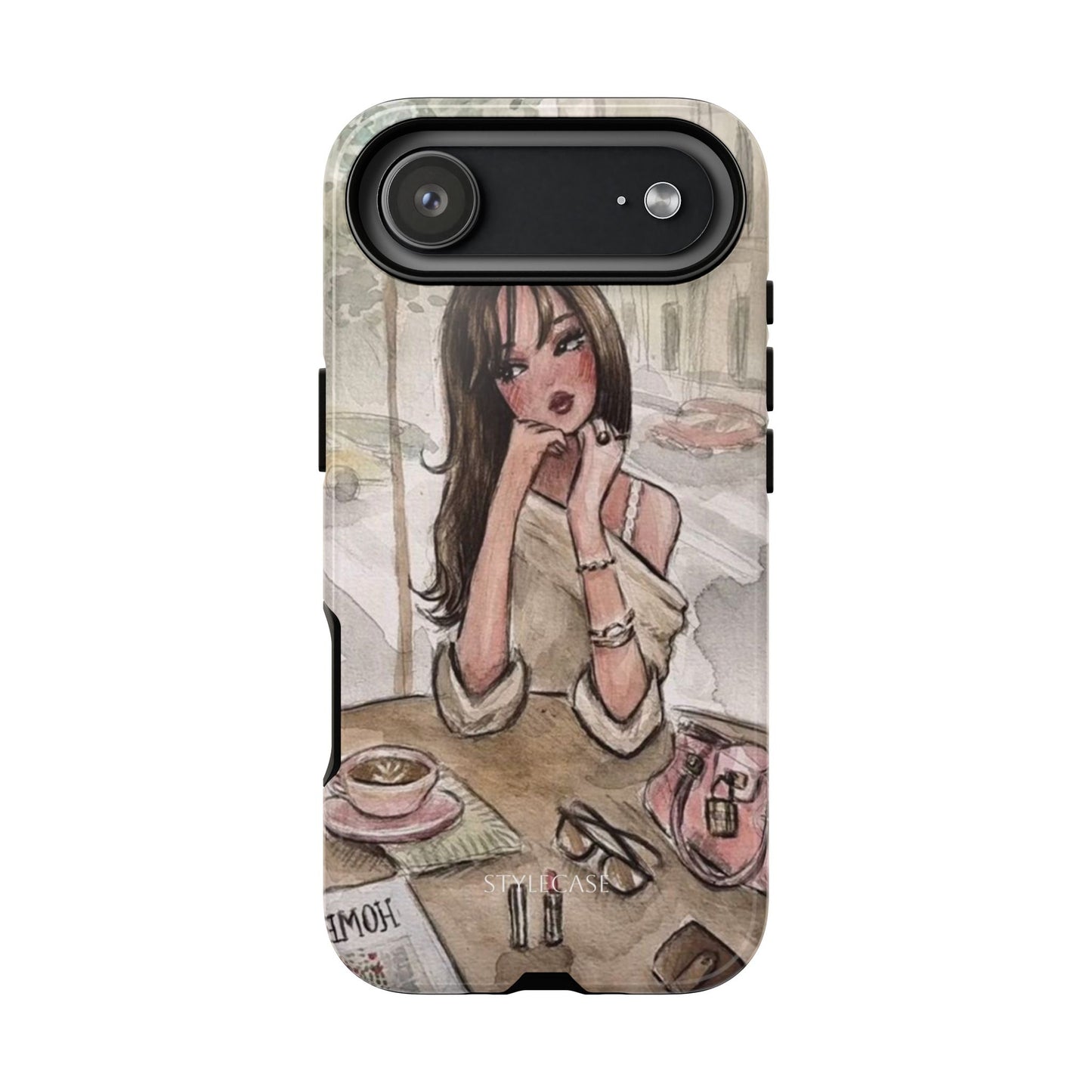 Chic Girl Café Phone Case — Cute Samsung & Iphone Cover