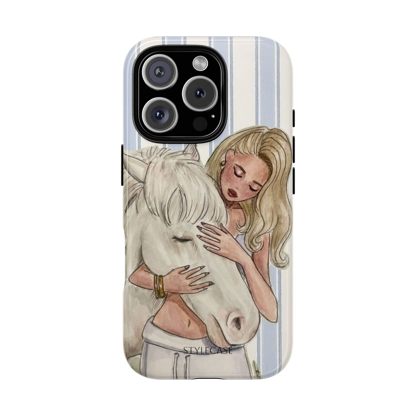 Blonde Woman & White Horse Phone Case - Samsung & Iphone Case