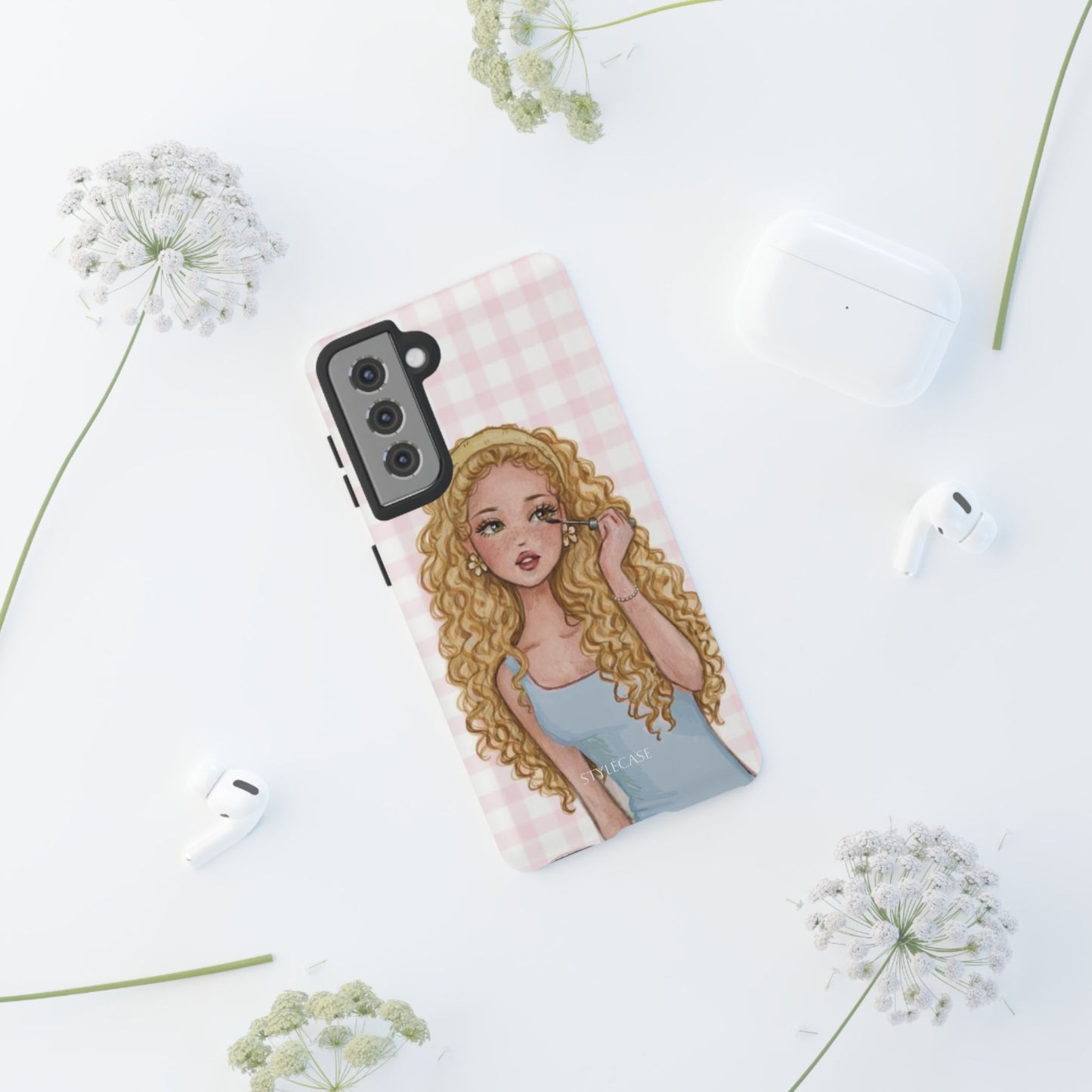 Cute Curly Girl Phone Case – Protective Samsung And Iphone Cover