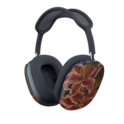 Floral Red Orchid AirPods Max Case — Protective Decorative Headphones Case