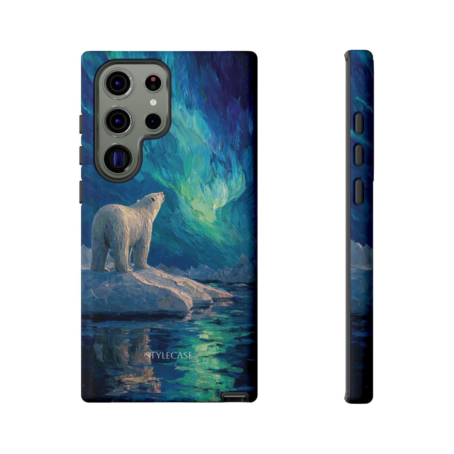 Aurora Night Phone Case — Polar Bear Protective iPhone And Samsung Cover