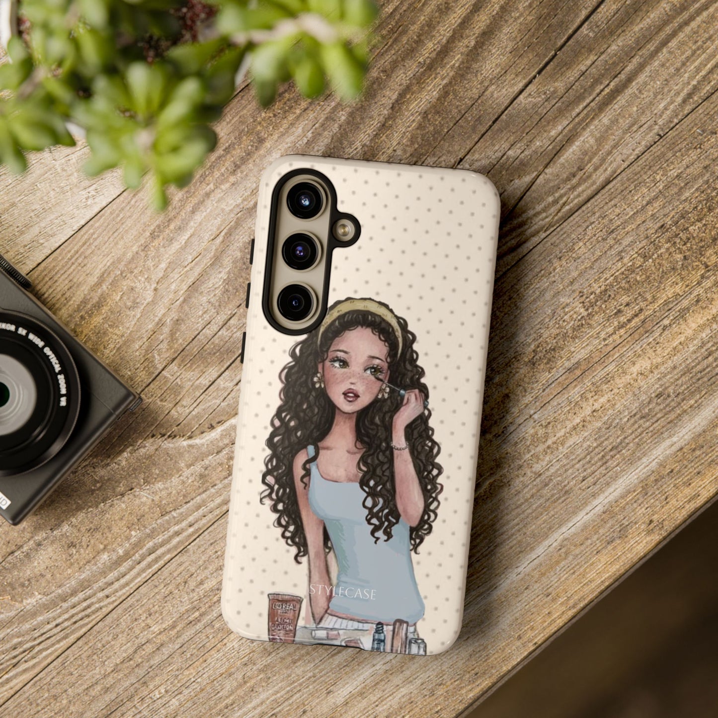 Cute Curly Girl Phone Case — Protective Samsung & Iphone Cover