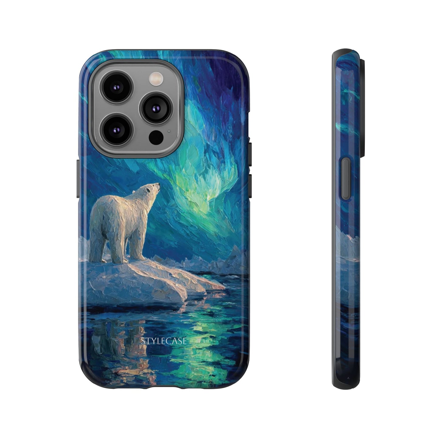 Aurora Night Phone Case — Polar Bear Protective iPhone And Samsung Cover