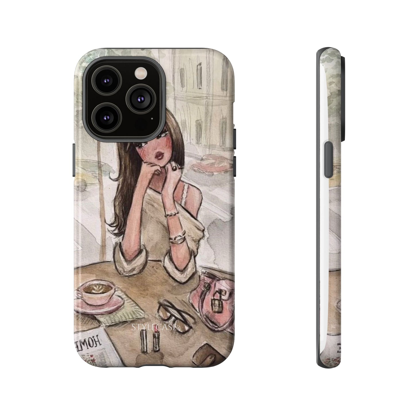 Chic Girl Café Phone Case — Cute Samsung & Iphone Cover