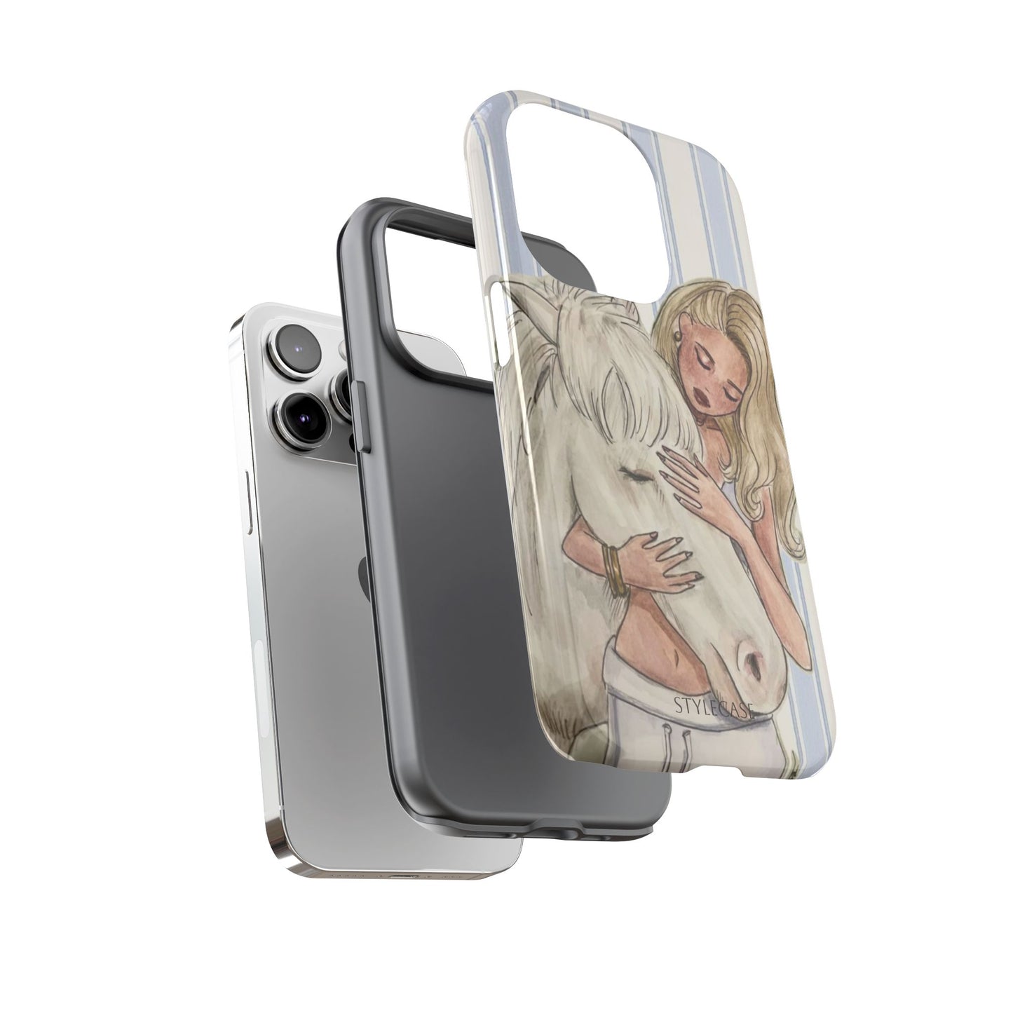 Blonde Woman & White Horse Phone Case - Samsung & Iphone Case