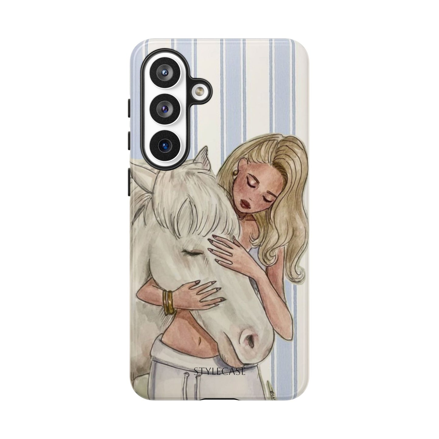 Blonde Woman & White Horse Phone Case - Samsung & Iphone Case