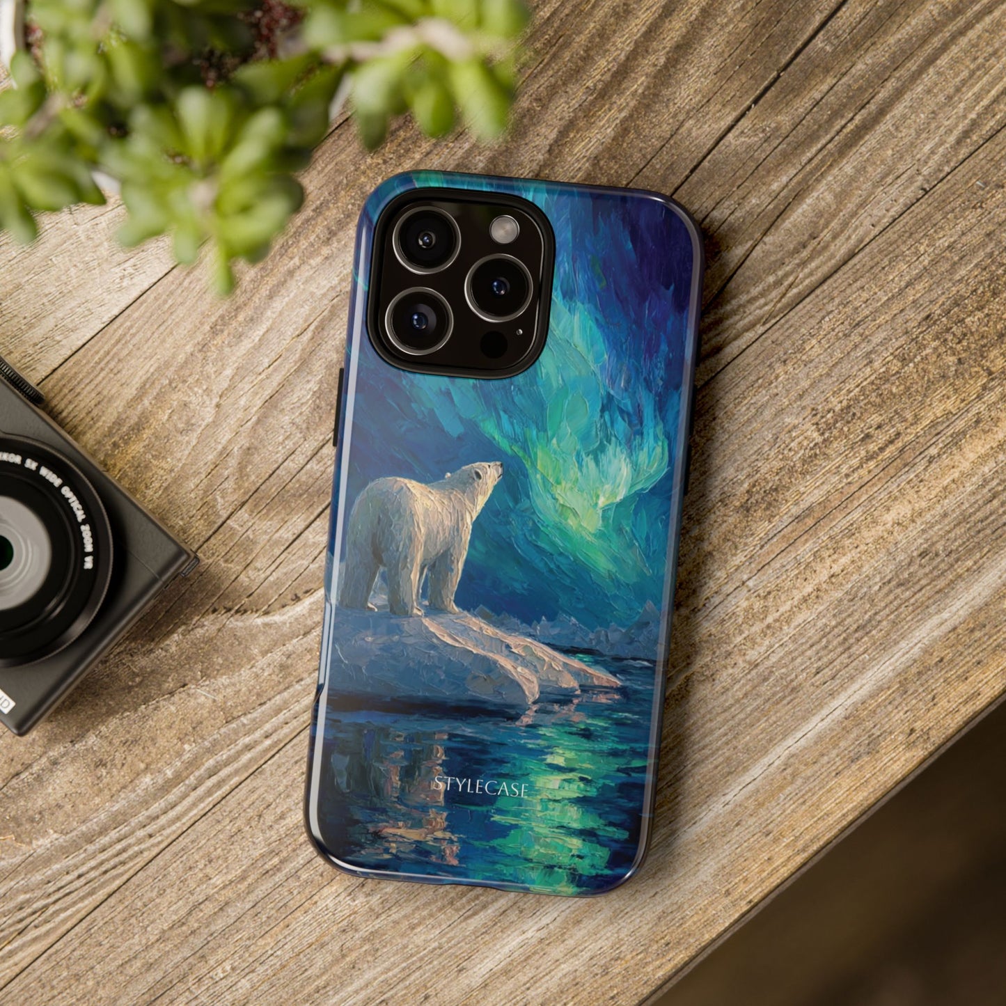 Aurora Night Phone Case — Polar Bear Protective iPhone And Samsung Cover