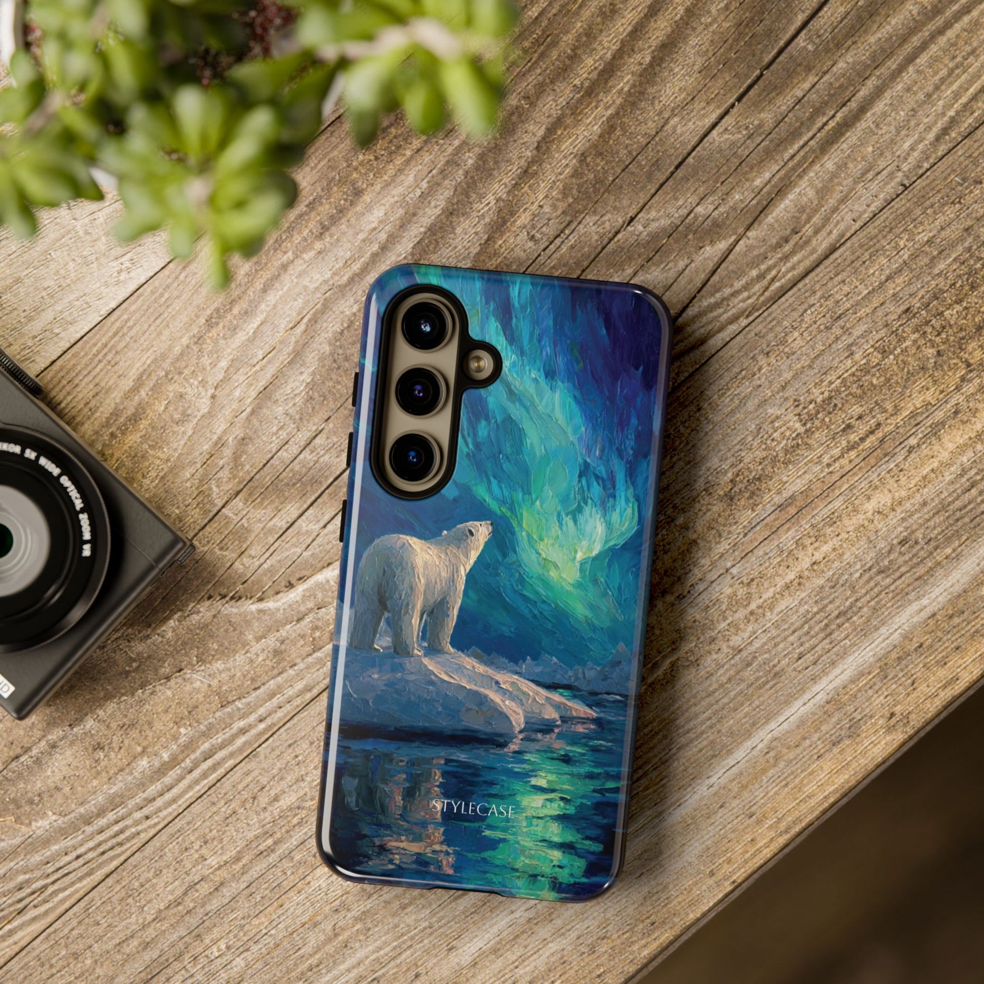 Aurora Night Phone Case — Polar Bear Protective iPhone And Samsung Cover