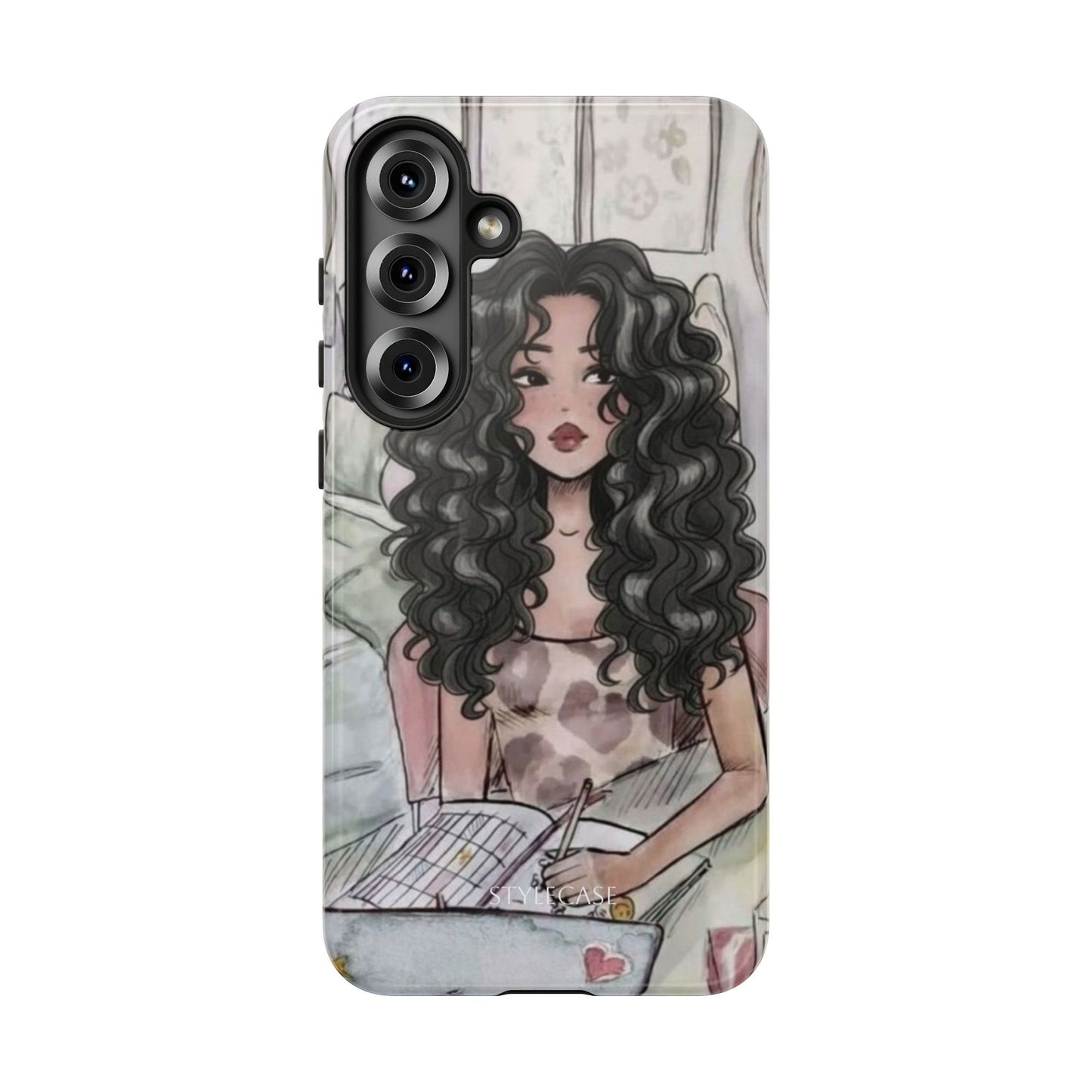 Curly Girl Cozy Phone Case — Samsung And Iphone Tough Case