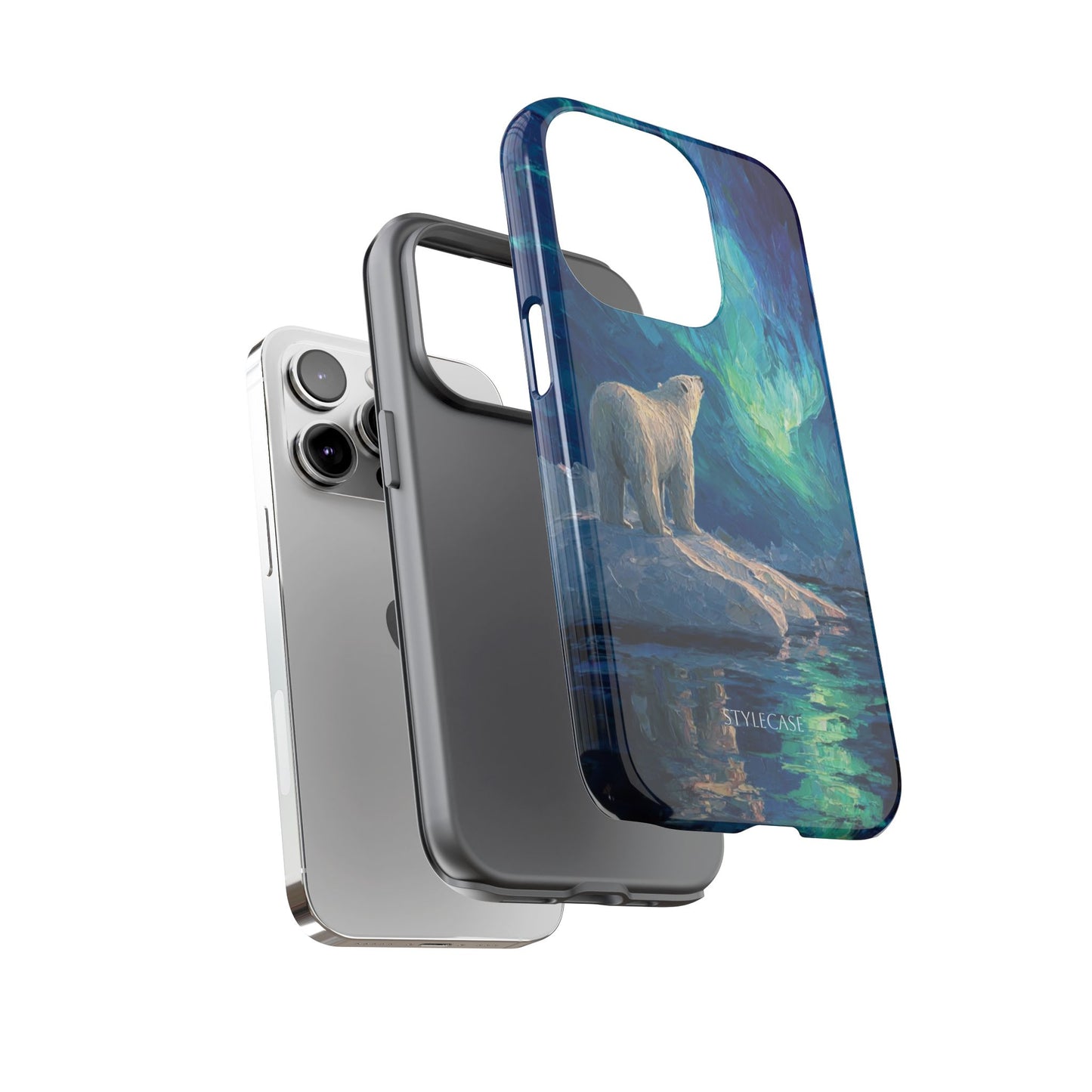 Aurora Night Phone Case — Polar Bear Protective iPhone And Samsung Cover