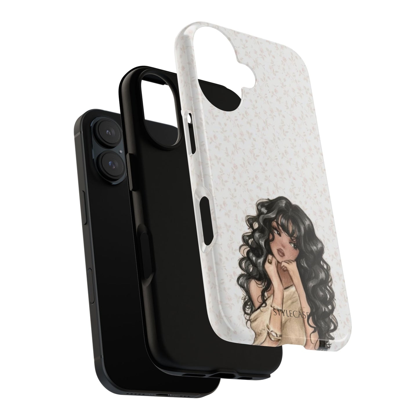 Curly-Haired Girl Phone Case — Cute Samsung & Iphone Protective Cover