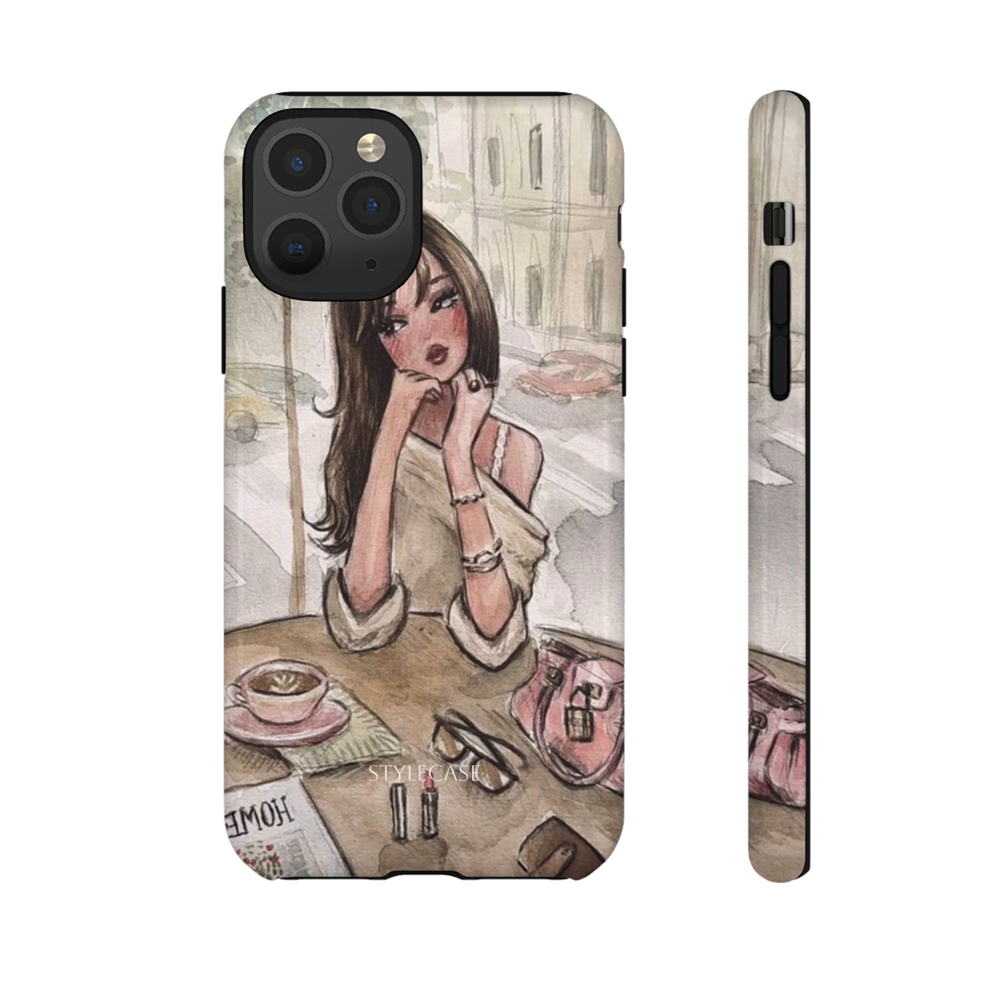 Chic Girl Café Phone Case — Cute Samsung & Iphone Cover