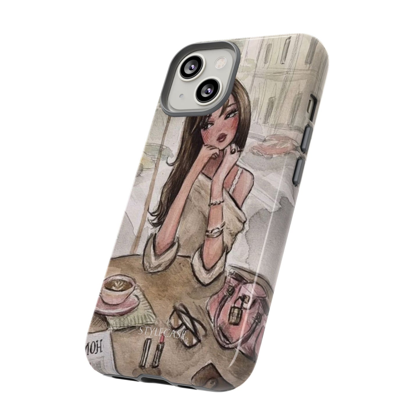 Chic Girl Café Phone Case — Cute Samsung & Iphone Cover