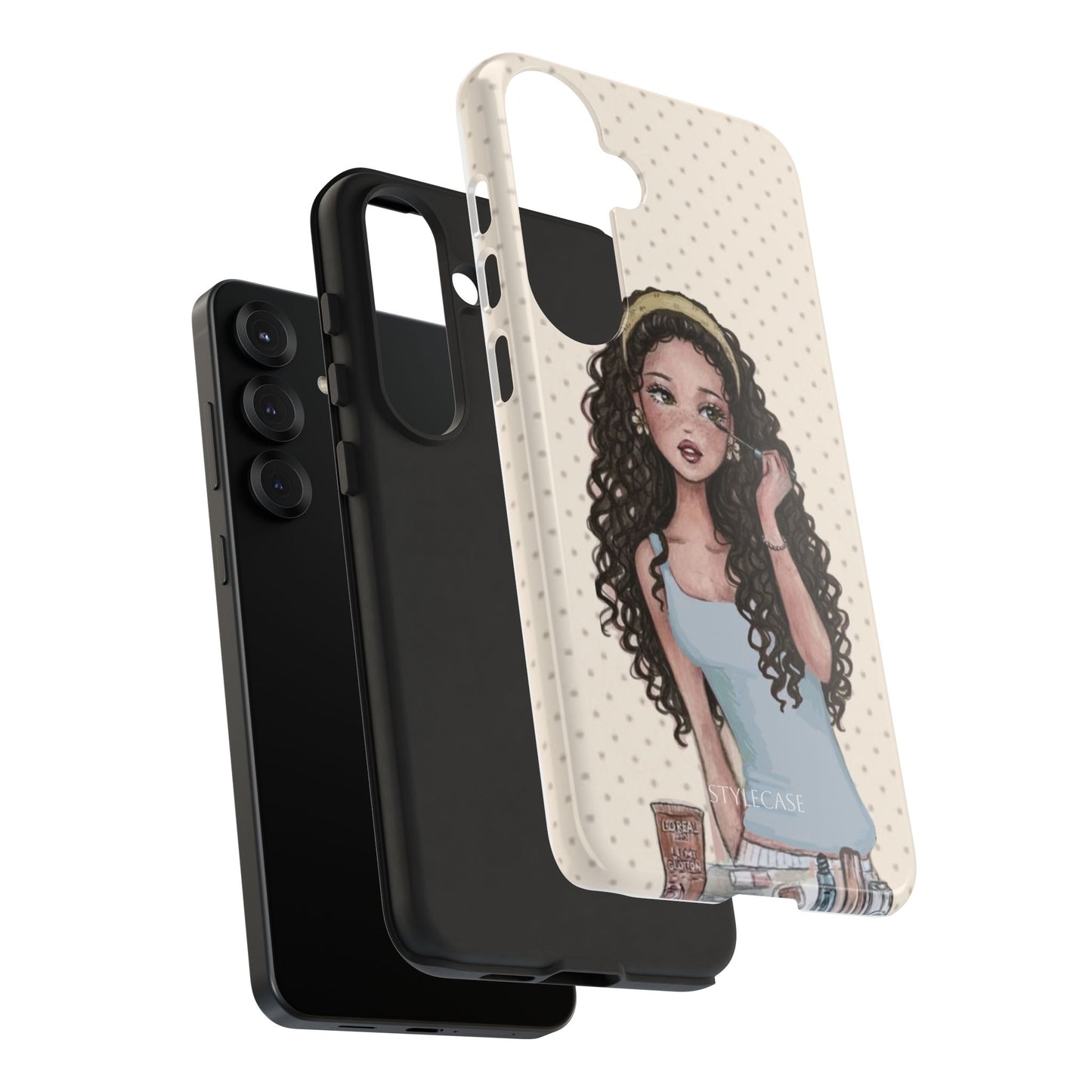 Cute Curly Girl Phone Case — Protective Samsung & Iphone Cover