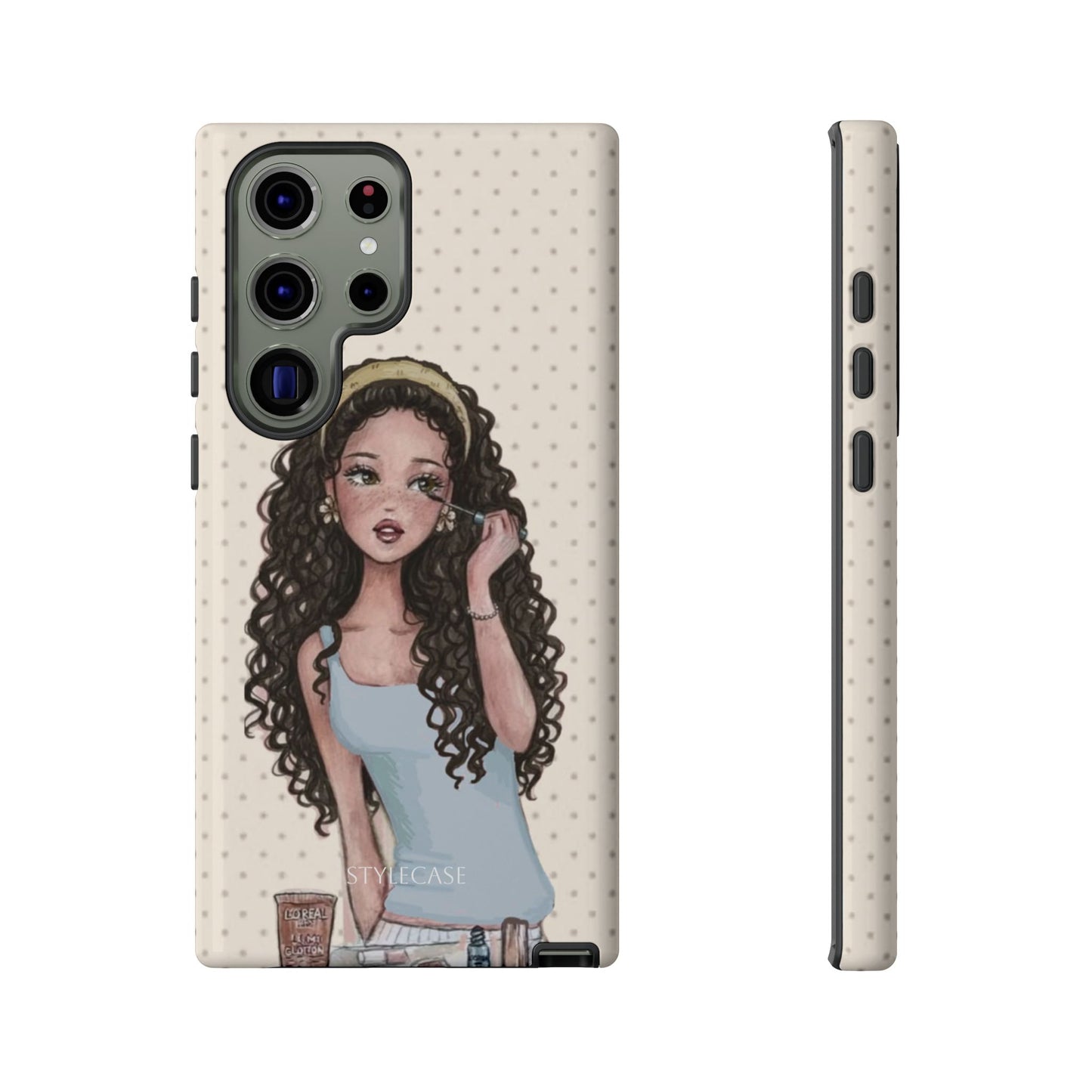 Cute Curly Girl Phone Case — Protective Samsung & Iphone Cover