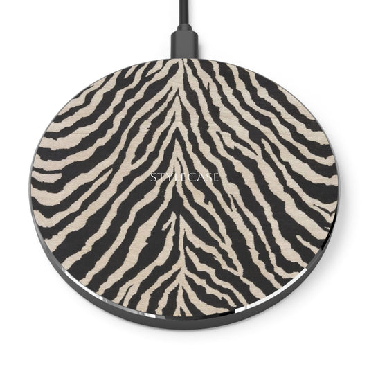 Zebra Print Wireless Charger — Sleek Animal Print Fast Charging Pad