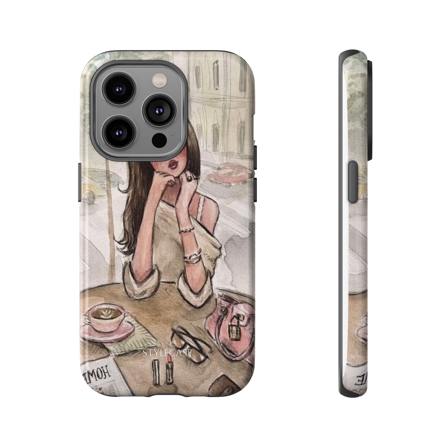 Chic Girl Café Phone Case — Cute Samsung & Iphone Cover