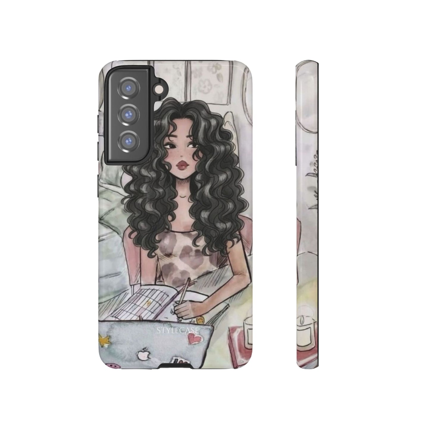 Curly Girl Cozy Phone Case — Samsung And Iphone Tough Case
