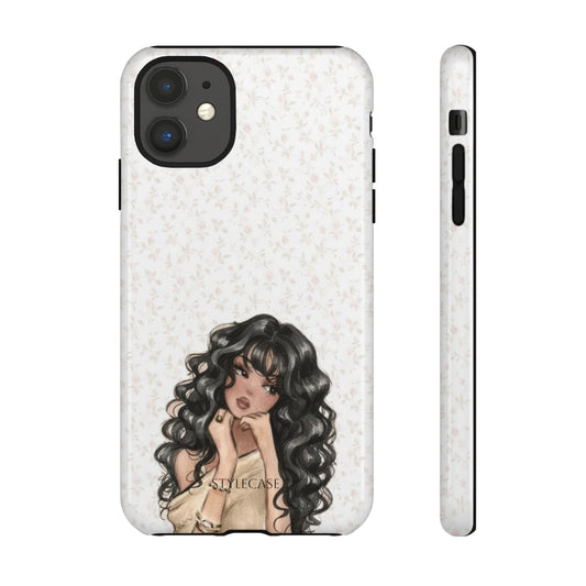 Curly-Haired Girl Phone Case — Cute Samsung & Iphone Protective Cover