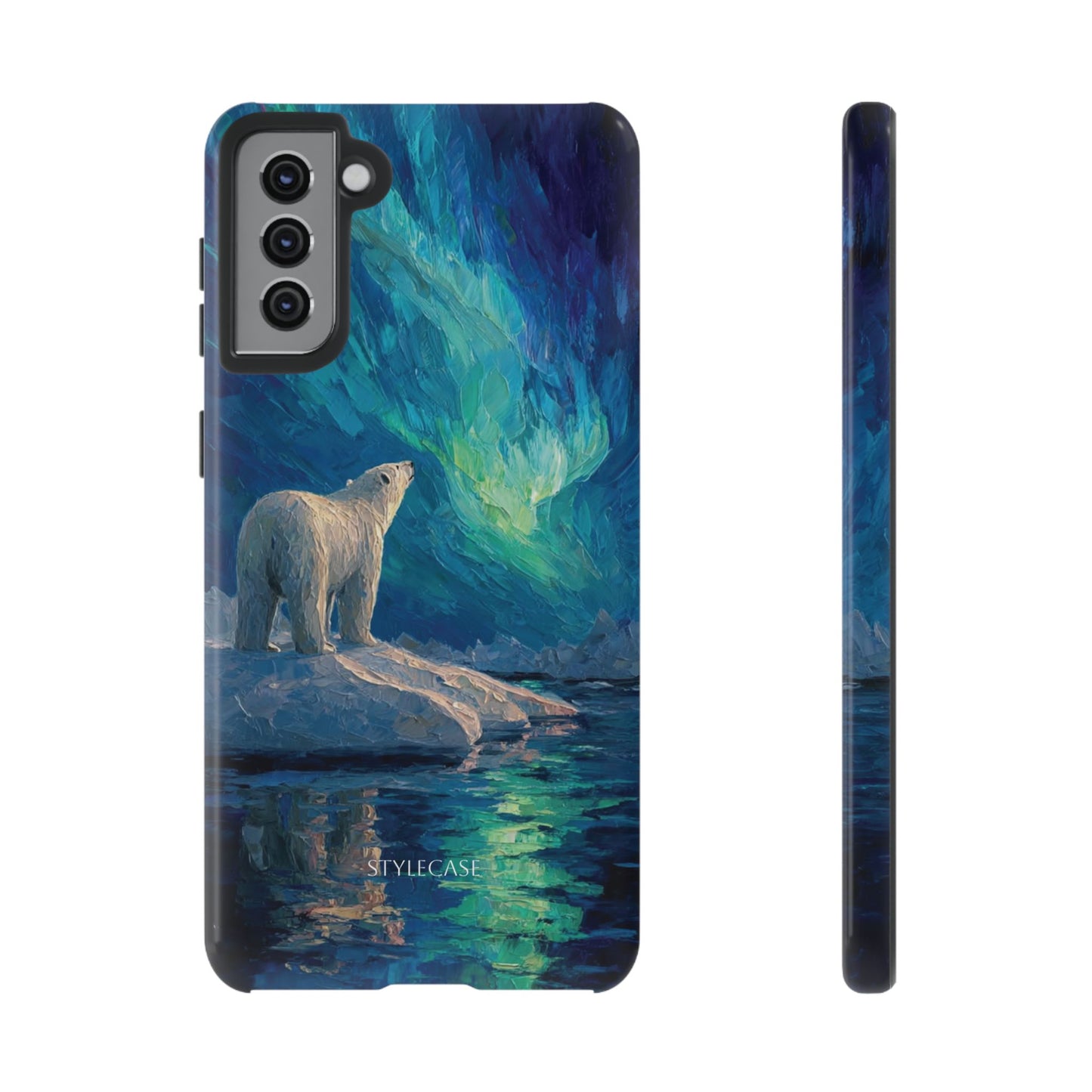 Aurora Night Phone Case — Polar Bear Protective iPhone And Samsung Cover