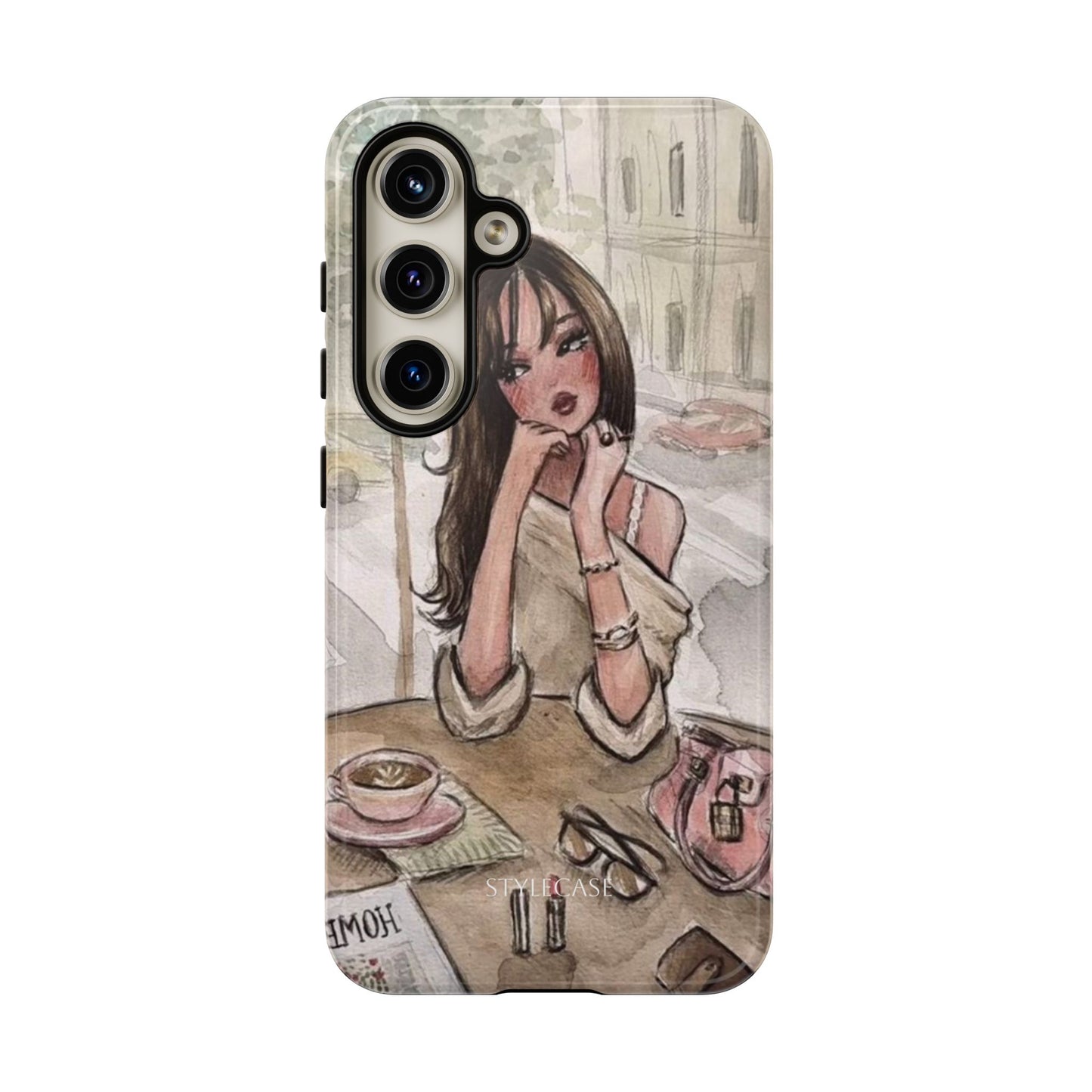 Chic Girl Café Phone Case — Cute Samsung & Iphone Cover
