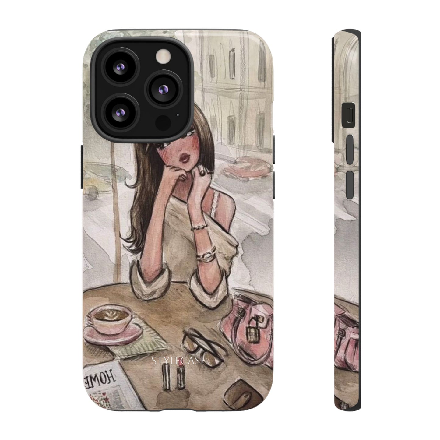 Chic Girl Café Phone Case — Cute Samsung & Iphone Cover