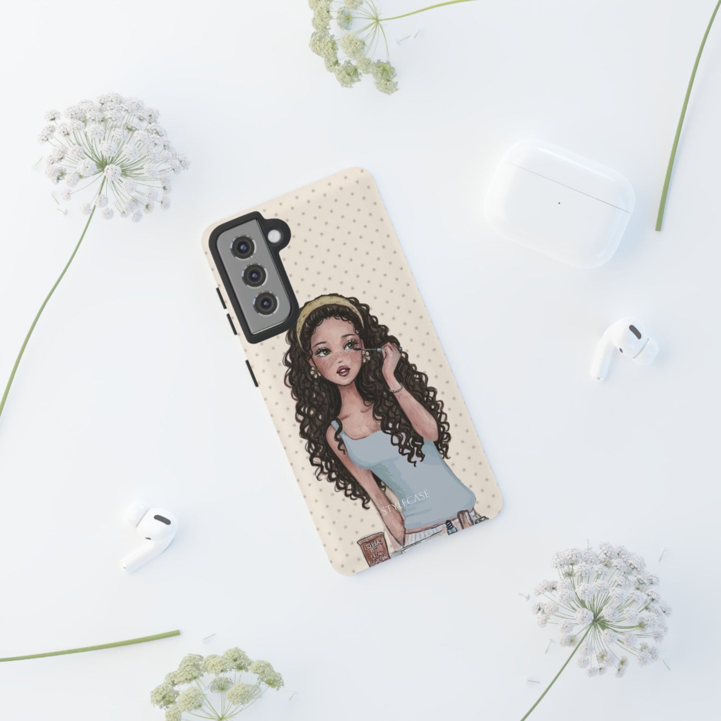 Cute Curly Girl Phone Case — Protective Samsung & Iphone Cover