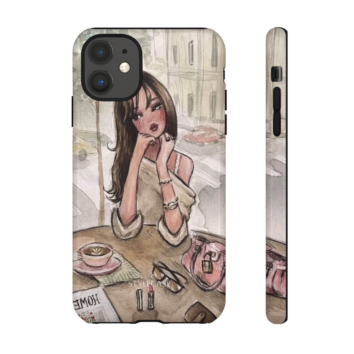 Chic Girl Café Phone Case — Cute Samsung & Iphone Cover