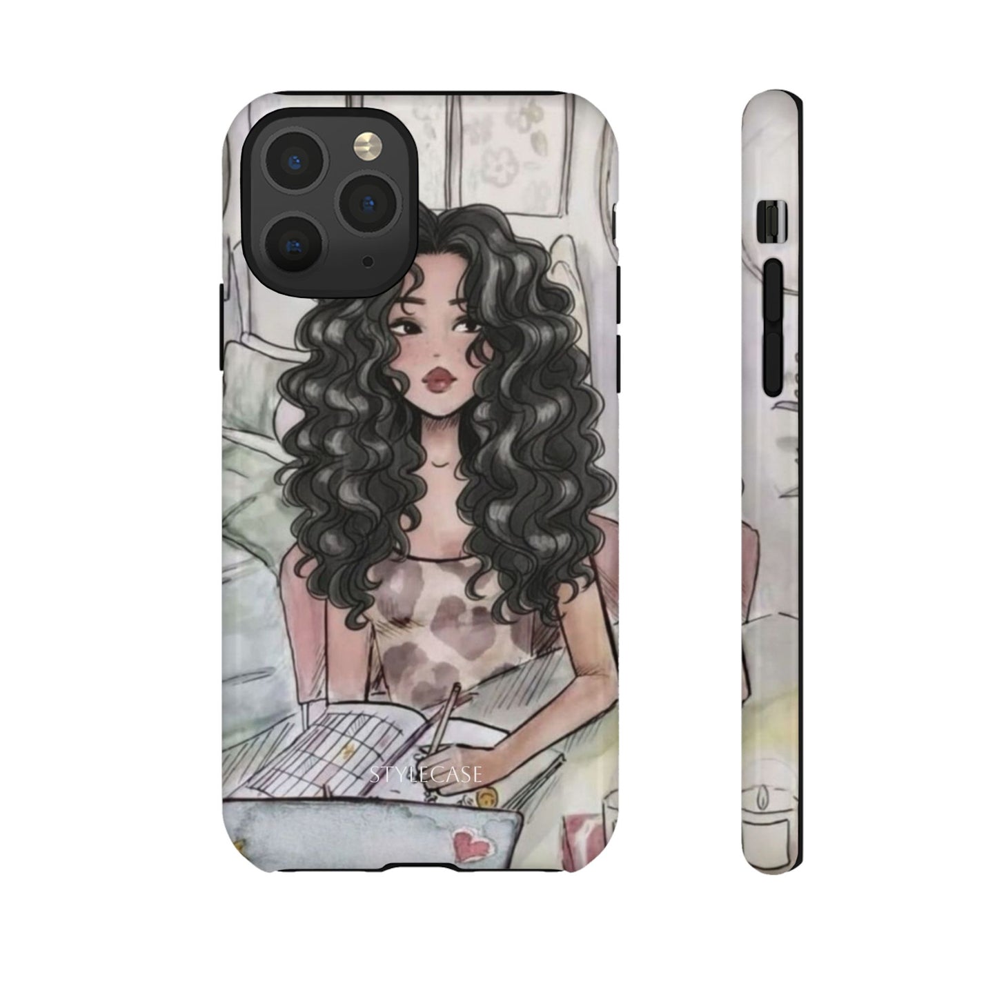 Curly Girl Cozy Phone Case — Samsung And Iphone Tough Case