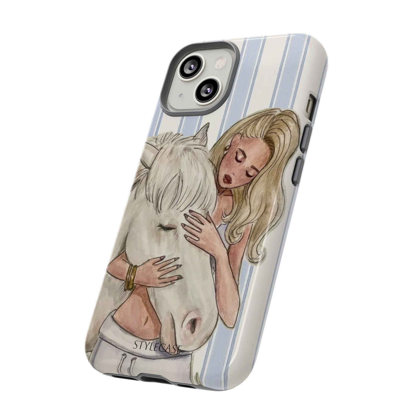 Blonde Woman & White Horse Phone Case - Samsung & Iphone Case