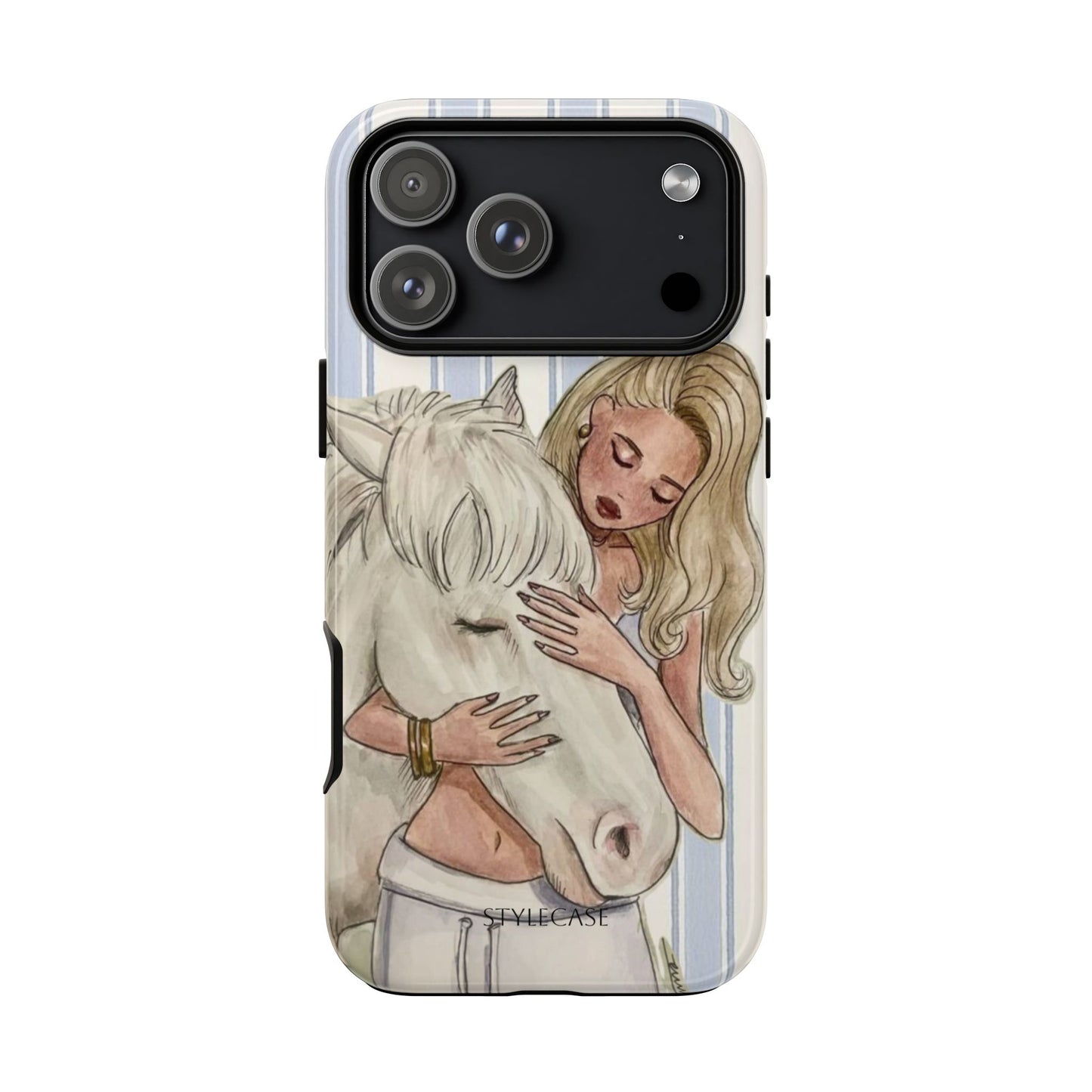 Blonde Woman & White Horse Phone Case - Samsung & Iphone Case