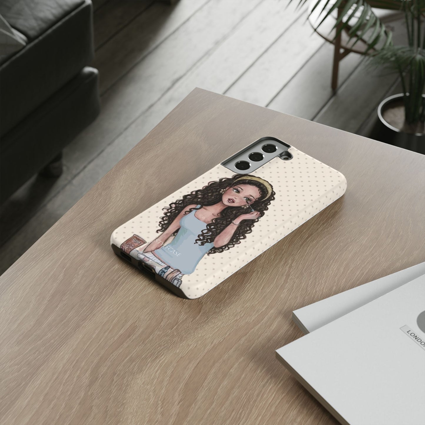 Cute Curly Girl Phone Case — Protective Samsung & Iphone Cover