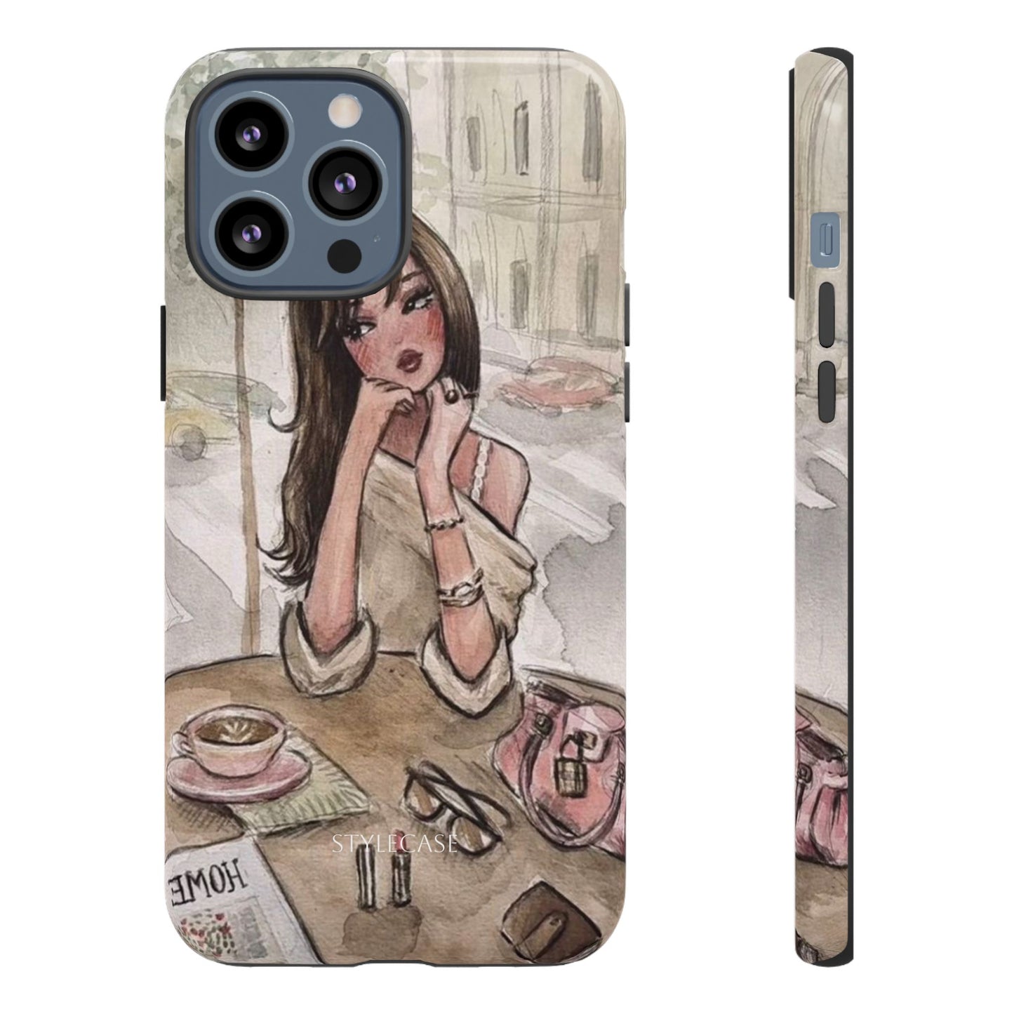 Chic Girl Café Phone Case — Cute Samsung & Iphone Cover