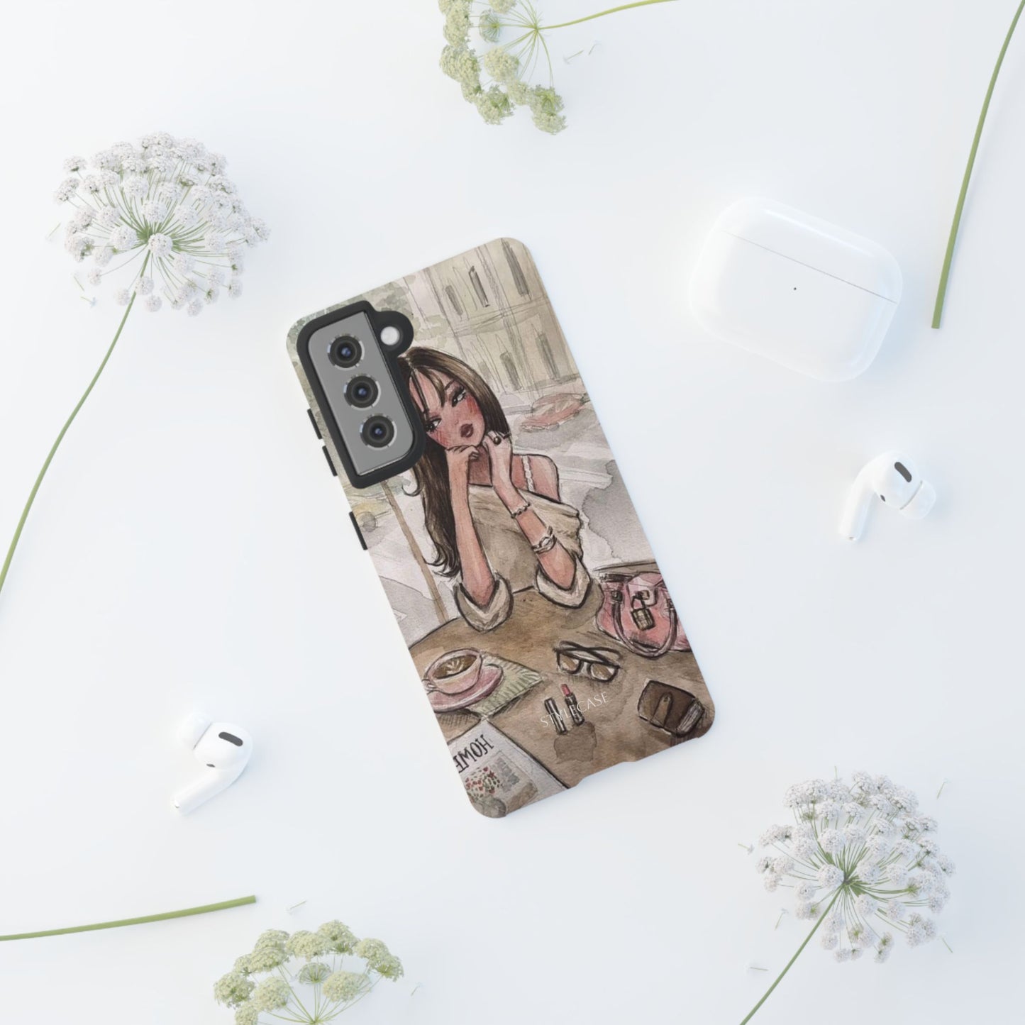 Chic Girl Café Phone Case — Cute Samsung & Iphone Cover