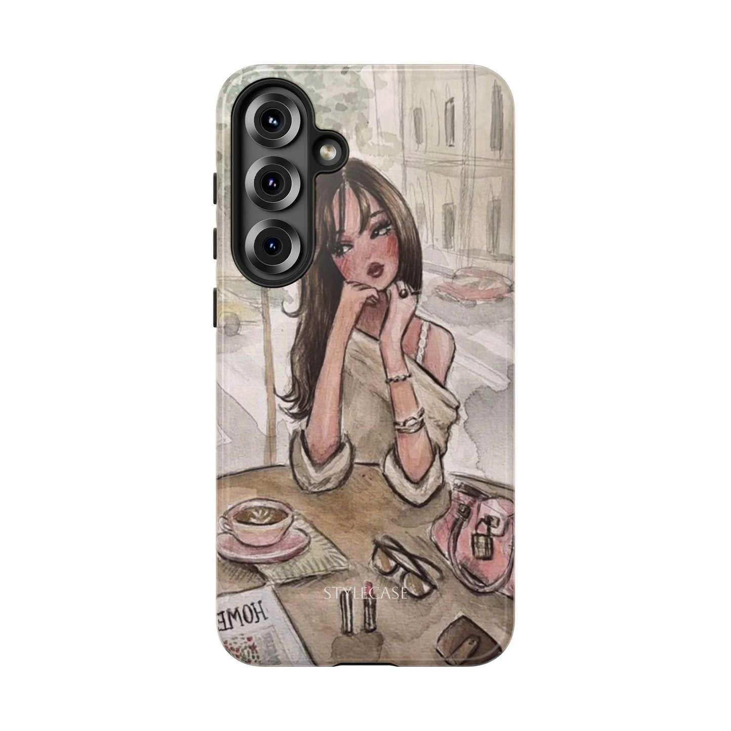Chic Girl Café Phone Case — Cute Samsung & Iphone Cover