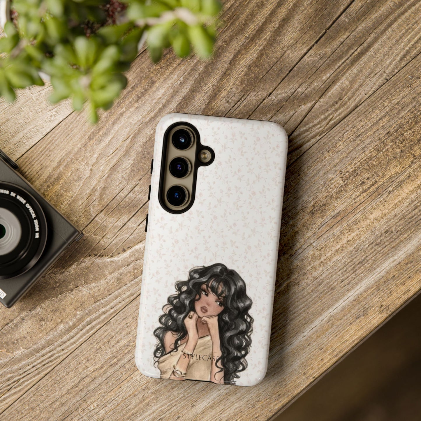 Curly-Haired Girl Phone Case — Cute Samsung & Iphone Protective Cover